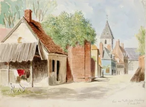Rue du Puits Sale, St. Valery Oil painting by Miner Kilbourne Kellogg