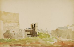 Tower Of Hypacus, Jerusalem by Miner Kilbourne Kellogg Oil Painting