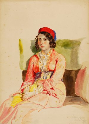 Turkish Girl of Constantinople by Miner Kilbourne Kellogg Oil Painting