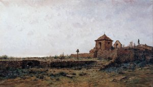 Landscape by Modest Urgell Oil Painting