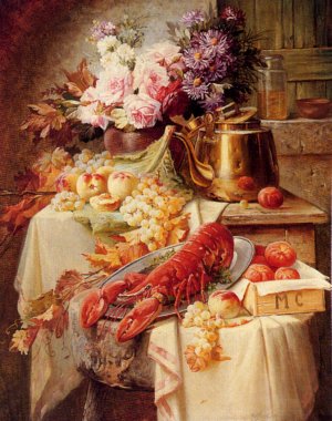 Still Life with a Lobster and Assorted Fruit and Flowers