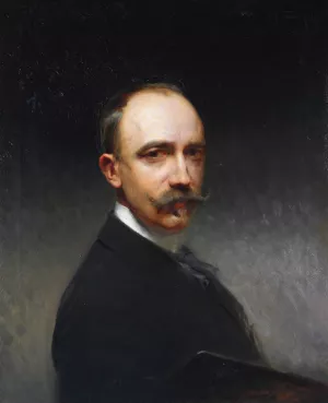 Self Portrait by Modesto Teixidor Y Torres Oil Painting