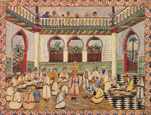 Festival Scene by Mohammed Ben Ali Rbati Oil Painting