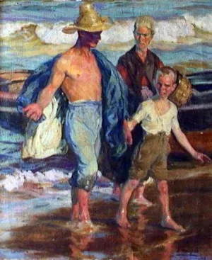 Despues de la Pesca by Mongrell Torrent - Oil Painting Reproduction
