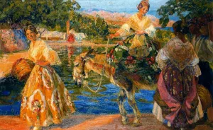 Grupa Valenciana Oil painting by Mongrell Torrent