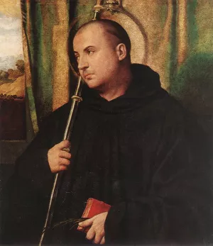 A Saint Monk painting by Moretto Da Brescia