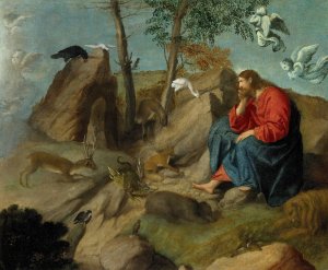 Christ in the Wilderness by Moretto Da Brescia Oil Painting
