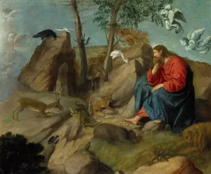 Christ in the Wilderness by Moretto Da Brescia Oil Painting