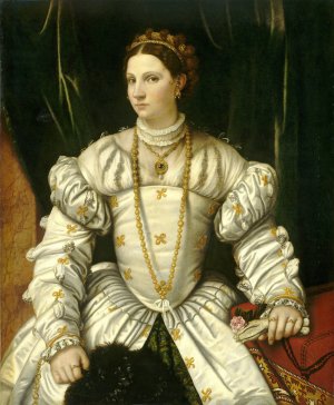 Portrait of a Lady in White by Moretto Da Brescia Oil Painting