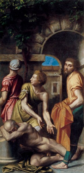 The Drunkenness of Noah by Moretto Da Brescia Oil Painting