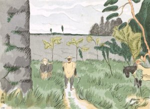 Ruines van het Wakamatsu kasteel by Morita Tsunetomo Oil Painting