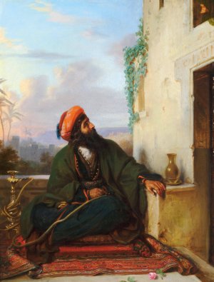 A Turkish Love Sign by Moritz Daniel Oppenheim Oil Painting