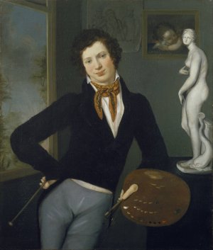 Self-Portrait by Moritz Daniel Oppenheim Oil Painting