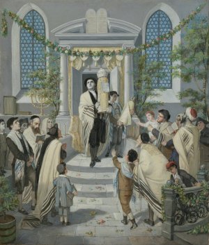 Shavuot by Moritz Daniel Oppenheim Oil Painting