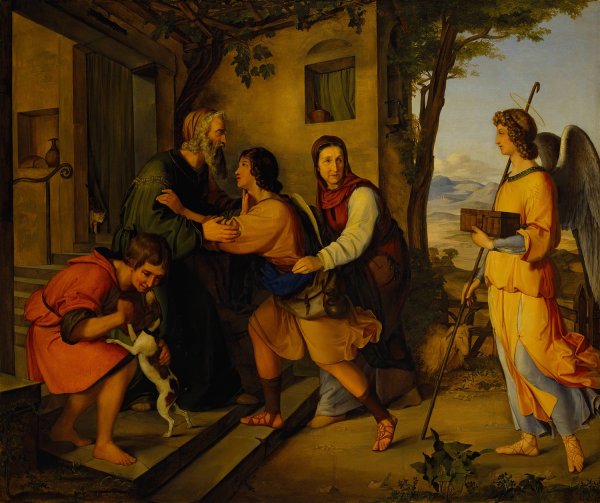 The Return Of Tobias  by Moritz Daniel Oppenheim - Hand-Painted Oil Painting Reproduction