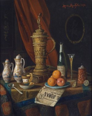 Stillleben Mit Deckelhumpen by Moritz Mansfeld Oil Painting