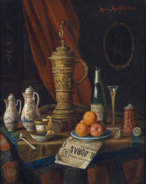 Main Product Photo of Stillleben Mit Deckelhumpen  Painting by Moritz Mansfeld