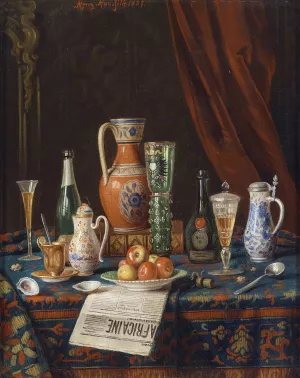 Stillleben Mit Tageszeitung by Moritz Mansfeld Oil Painting