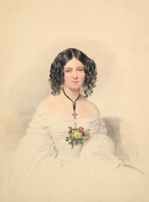 Countess Helene Esterhazy, nee Countess Bezobrazov by Moritz Michael Daffinger Oil Painting