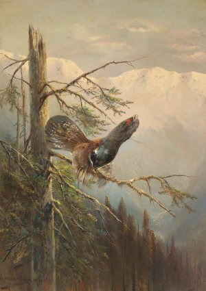 Balzender Auerhahn by Moritz Muller Oil Painting