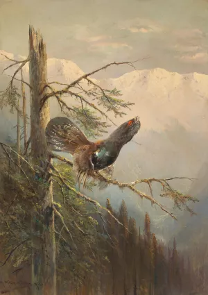 Balzender Auerhahn by Moritz Muller Oil Painting