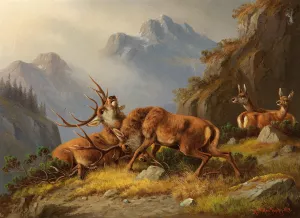 The Fight by Moritz Muller Oil Painting
