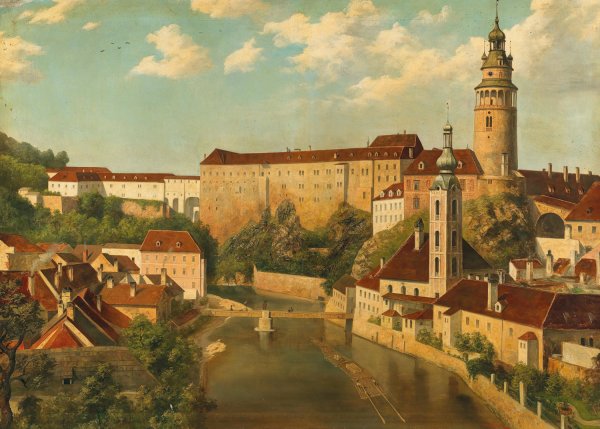Blick auf Krumau by Moritz Stifter - Hand-Painted Oil Painting Reproduction