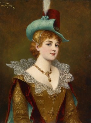 Edeldame by Moritz Stifter Oil Painting