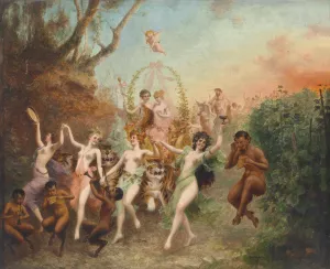 Fest Der Faune Und Nymphen by Moritz Stifter Oil Painting