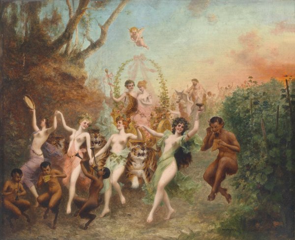 Fest Der Faune Und Nymphen  by Moritz Stifter - Hand-Painted Oil Painting Reproduction