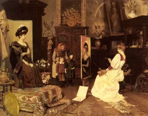 Im Atelier by Moritz Stifter Oil Painting