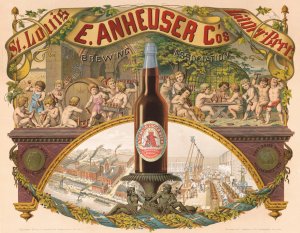 E. Anheuser Co's Brewing Association, St. Louis lager beer by Moritz Ulffers Oil Painting