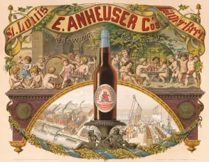 E. Anheuser Co's Brewing Association, St. Louis lager beer by Moritz Ulffers Oil Painting