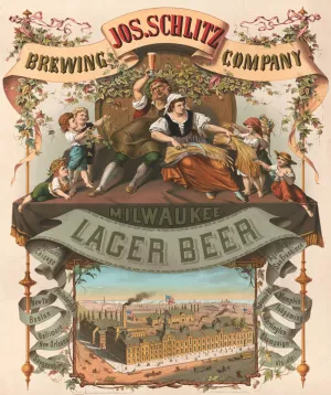 Jos. Schlitz brewing company, Milwaukee lager beer by Moritz Ulffers Oil Painting