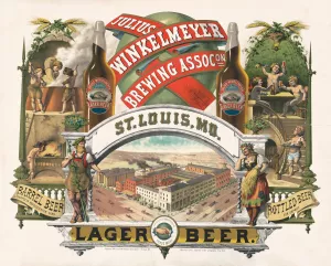 Julius Winkelmeyer Brewing Assocon, St. Louis, MO., lager beer by Moritz Ulffers Oil Painting