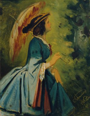 Anna Schwind, die Tochter des Kunstlers by Moritz Von Schwind Oil Painting