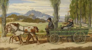 Die Landpartie; Schwind und Bauernfeld auf einem Leiterwagen by Moritz Von Schwind Oil Painting