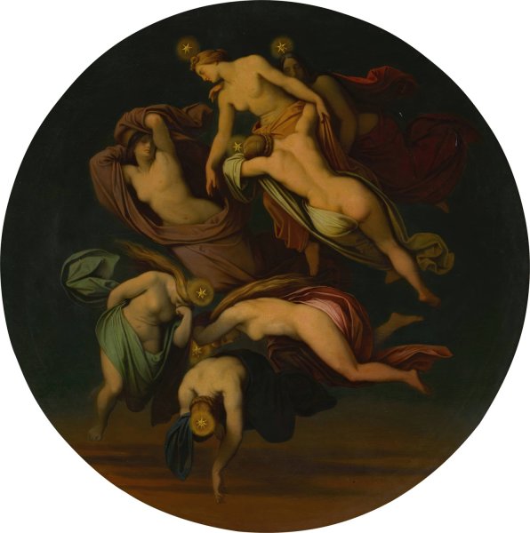 Die Plejaden  by Moritz Von Schwind - Hand-Painted Oil Painting Reproduction