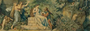 Die schone Melusine; II. Am Waldbrunnen by Moritz Von Schwind Oil Painting