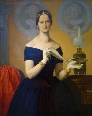 Portrait of the singer Caroline Hetzenecker by Moritz Von Schwind Oil Painting