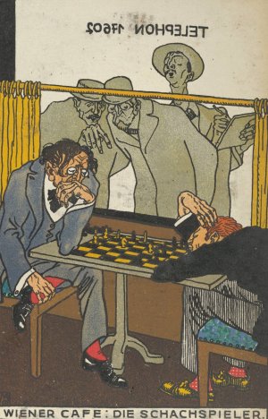 The Chess Players by Moriz Jung Oil Painting