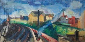 Abstract Landscape by Morton Livingston Schamberg Oil Painting
