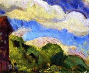 Landscape by Morton Livingston Schamberg Oil Painting