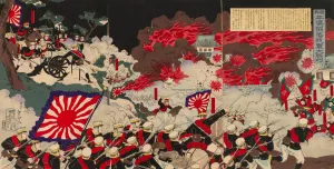 Great Victory of Our Army at the Fall of Pyeongyang in Korea by Mosai Shungyo Oil Painting