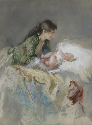 Maternity by Mose Bianchi Oil Painting