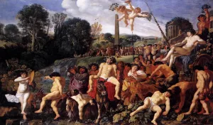 Bacchanal Oil painting by Moyses Matheusz Van Uyttenbroeck