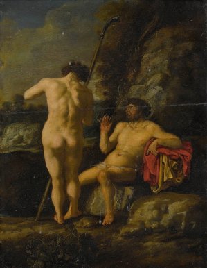 Mercury And Argus by Moyses Van Uyttenbroek Oil Painting