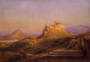 View of the Acropolis from the Pnyx by Muller Rudolph Oil Painting