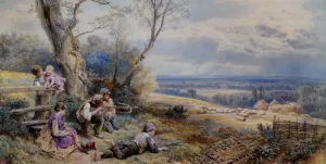 A Sure and Steady Aim Oil painting by Myles Birket Foster