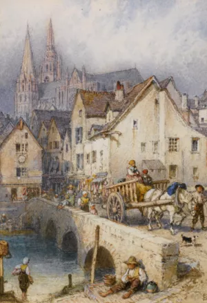 Chartres by Myles Birket Foster - Oil Painting Reproduction